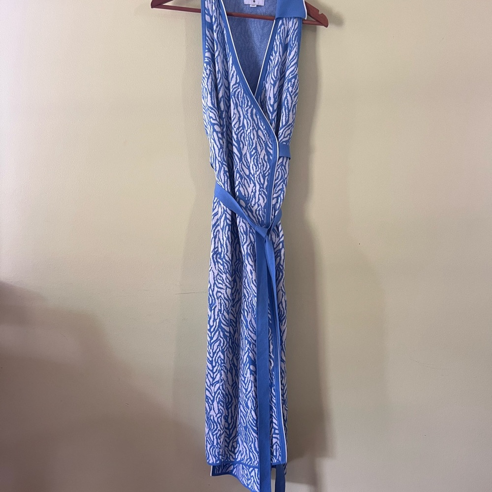 DVF for Target Light Blue and White Knit Wrap Dress
